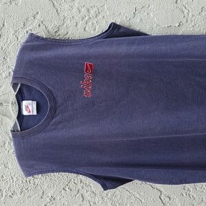 Vintage 90's Nike Navy Sleeveless Shirt T-Shirt Size Large